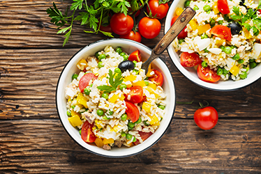 Cold summer salad with rice Cold summer salad with rice