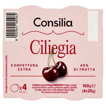 Consilia Confettura Extra Ciliegia 4 x 25 g