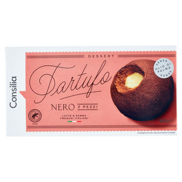 Consilia 2 Tartufi Neri di Gelato Cioccolato Extra Fondente 160 g
