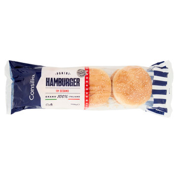 Consilia Pane per Hamburger con Sesamo 6 pezzi 300 g