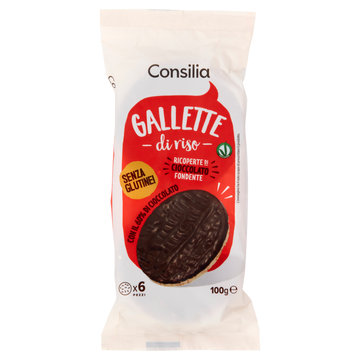 Consilia Gallette di Riso Ricoperte di Cioccolato Fondente 100 g