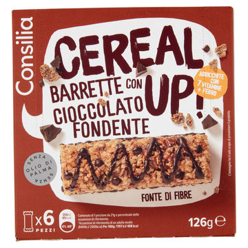 Consilia Barrette di Cereali con Cioccolato Fondente 6x21 g