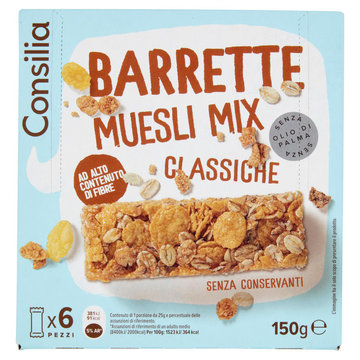 Consilia Barrette di Cereali con Muesli Mix Classiche 6x25 g