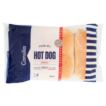 Consilia Pane per Hot Dog 4 pezzi 250 g