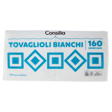 Consilia Tovaglioli 1 Velo 33x33 cm Bianchi 160 pezzi